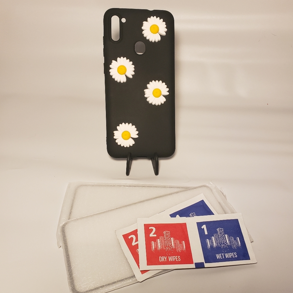 Galaxy A11 Daisy Phone Case with 2 Screen Protectors
